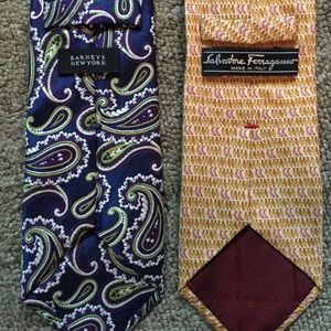 One  Ferragamo & one Barney’s NY tie